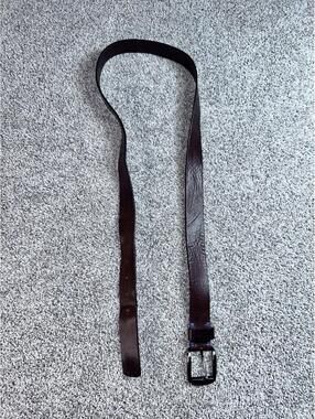 Ted Baker Brown Leather Belt with Silver Buckle